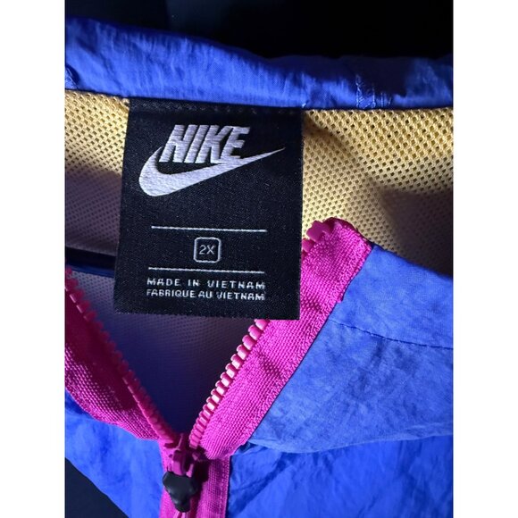 Nike Windbreaker Jacket Multicolor Hoodie Womens 2XL Full Zip - Picture 3 of 6